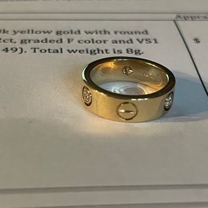 Cartier Love 3 Diamond ring size 49